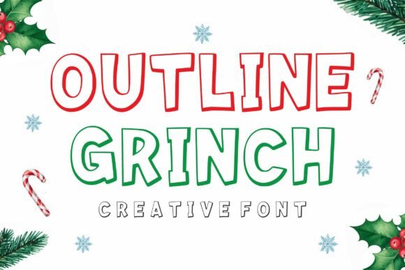 Outline Grinch: A Playful Display Font for Campaign Creativity
